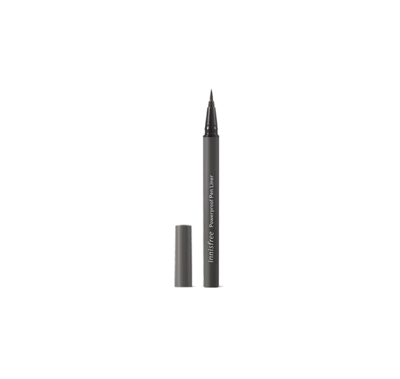 Innisfree Powerproof Pen Liner No.1 Black 0.6g — slim black pen eyeliner with cap on