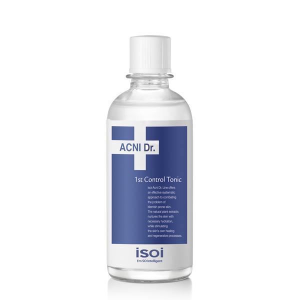 ISOI Acni Dr. 1st Control Tonic 130ml — frosted bottle with pink label, side view