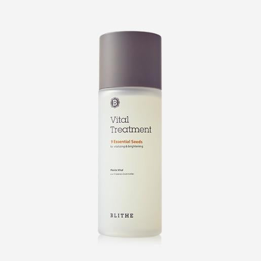 Blithe Vital Treatment 9 Essential Seeds 150ml — cream-toned bottle with dropper on minimal background