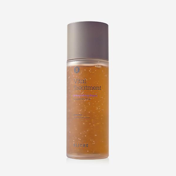 Blithe Vital Treatment 8 Nourishing Beans 150ml — dark bottle with bean motif and dropper cap