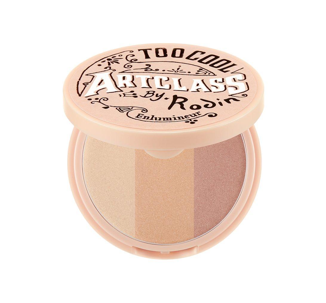 TooCoolForSchool Artclass By Rodin Highlighter 1 Glam 11g — open palette showing three shimmer highlight shades
