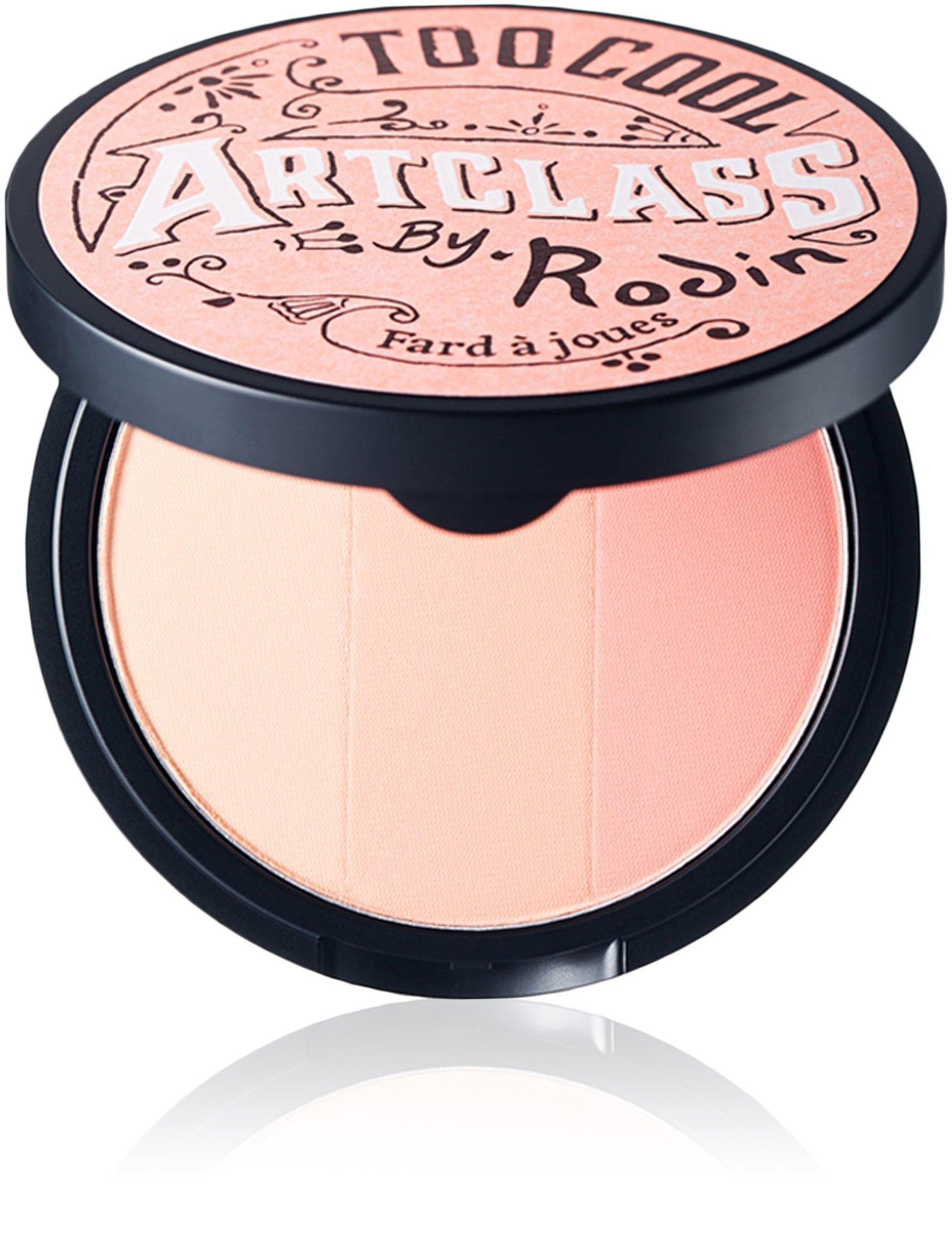 TooCoolForSchool Artclass By Rodin Blusher De Peche 9.5g — open palette showing coral, peach and pink powder blocks