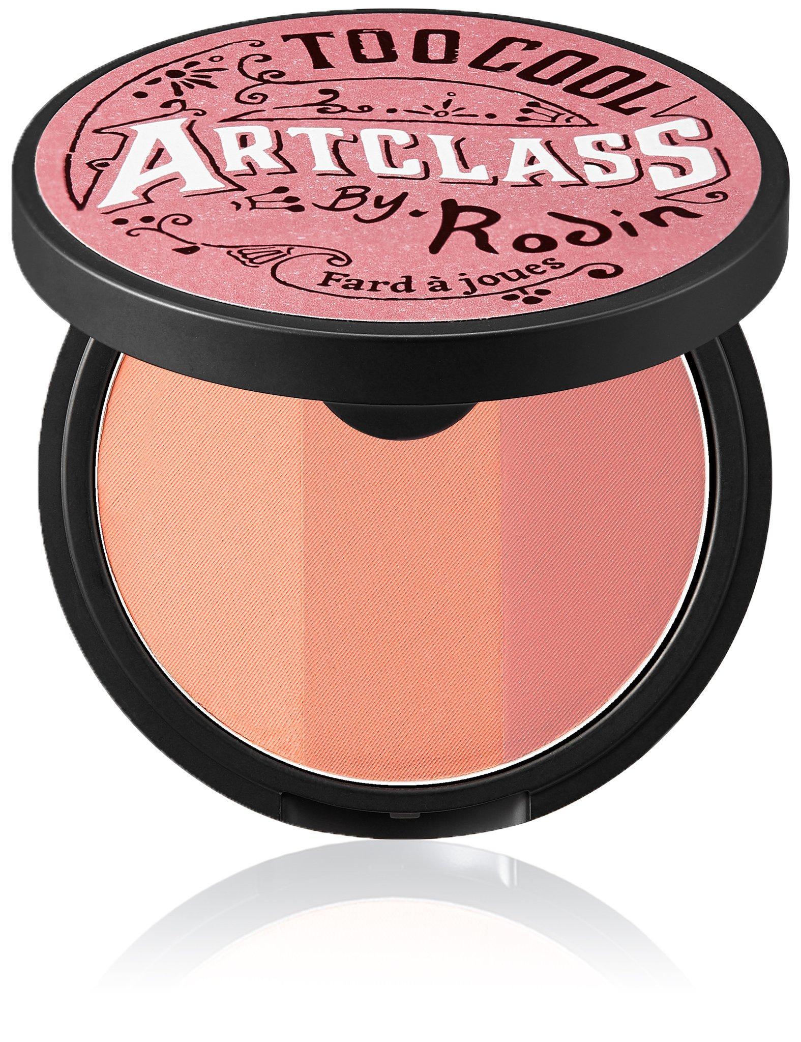 TooCoolForSchool Artclass By Rodin Blusher De Rosee 9.5g — open compact showing three layered rose shade pans