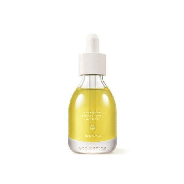 Aromatica Organic Neroli Brightening Facial Oil 30ml — amber dropper bottle with floral neroli label