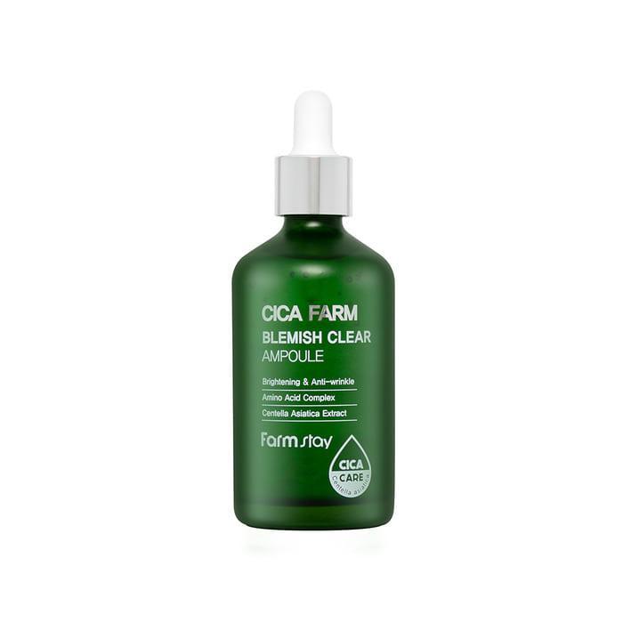 Farmstay Cica Farm Blemish Clear Ampoule 100ml — dropper bottle with green cica label