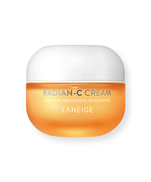 Laneige Radian-C Cream 30ml — white jar with yellow lid on bright clean background