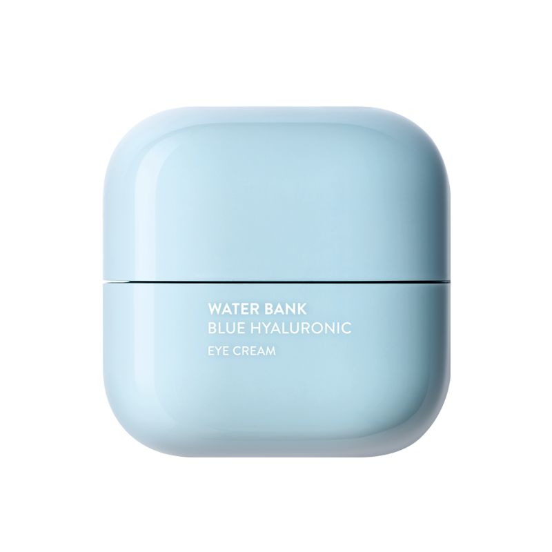 Laneige Water Bank Blue Hyaluronic Eye Cream 25ml — small blue tube with cap on white surface