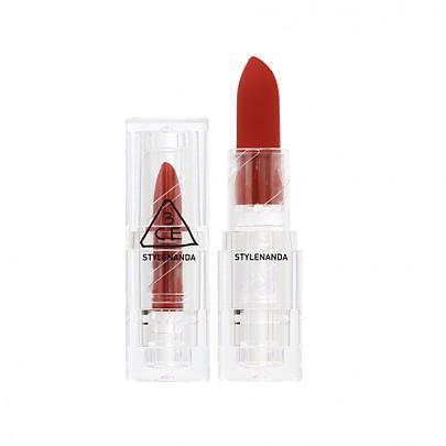 3CE Soft Matte Lipstick 3.5g — single bullet extended showing satin matte tip