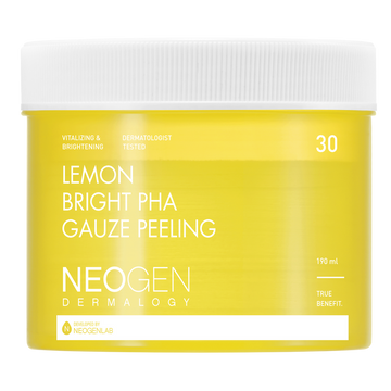 [NeoGen] DERMALOGY LEMON BRIGHT PHA GAUZE PEELING 190ML (30 PADS)