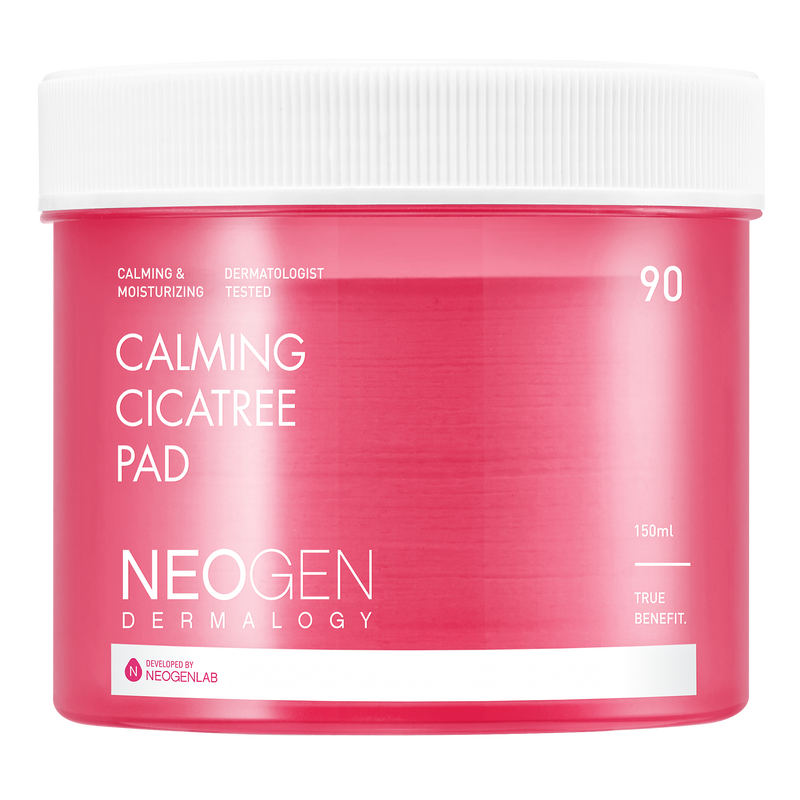 NeoGen Dermalogy Calming Cica Tree Pad 150ml 90 pads — tub packaging with white cica label