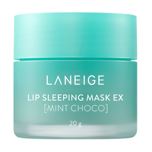Laneige Lip Sleeping Mask EX Mint Choco 20g — dark jar with applicator on white background