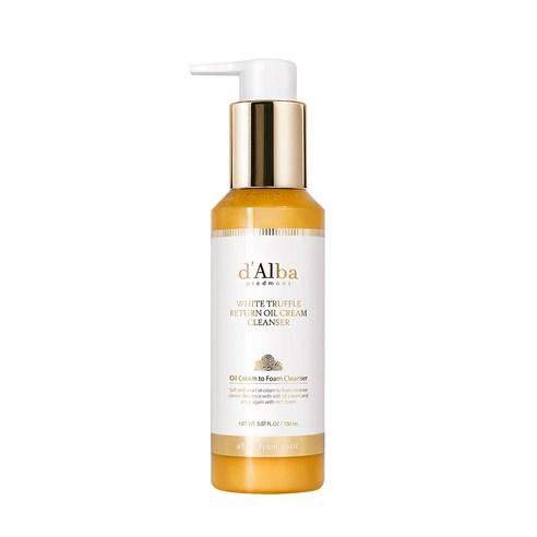 d'Alba White Truffle Return Oil Cream Cleanser 150ml — pump bottle on white surface
