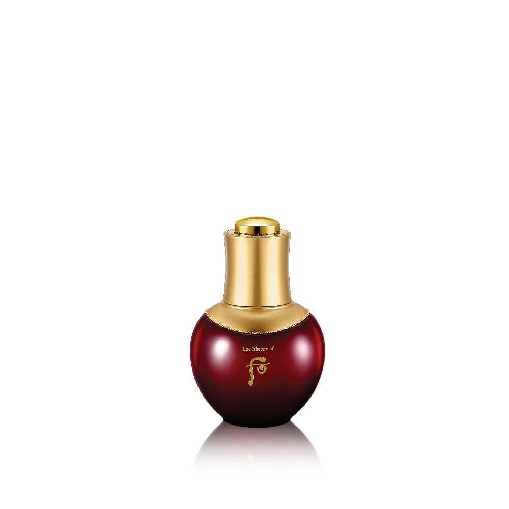 TheHistoryOfWhoo Jinyulhyang Red Wild Ginseng Facial Oil 30ml — ornate gold dropper bottle side view