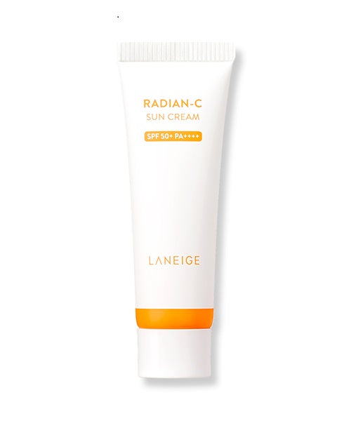 Laneige Radian-C Sun Cream SPF50 50ml — white tube with cap on bright background