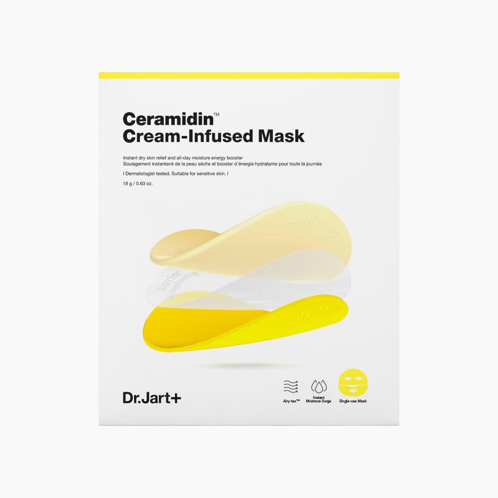 Dr.Jart+ Ceramidin Cream-Infused Mask 18g — five-pack box with individual mask pouch