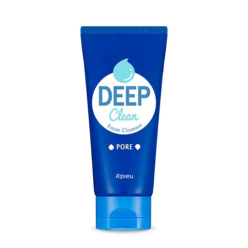Apieu Deep Clean Foam Cleanser Pore 130ml — tube with green pore-care label on white background