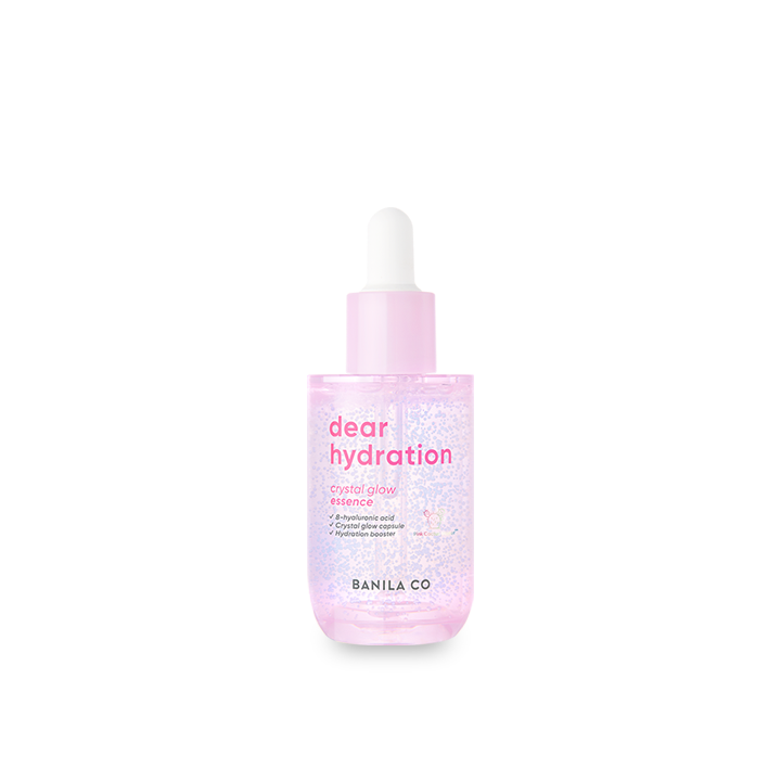 Banilaco Dear Hydration Crystal Glow Essence 50ml — dropper bottle with gold cap on light background