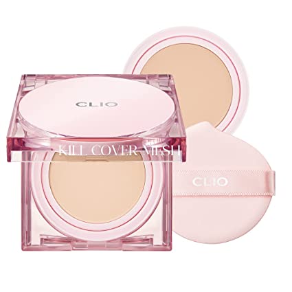 Clio Kill Cover Mesh Glow Cushion 15g in No.2 Lingerie — compact open showing mesh cushion pan and waterdrop puff