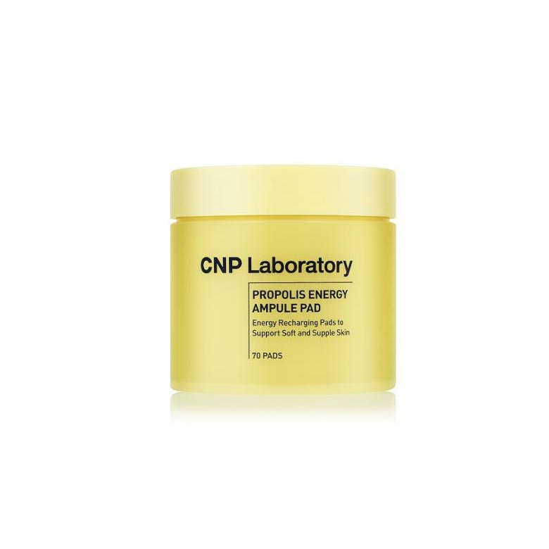Cnp Laboratory Propolis Energy Ampoule Pad 70-count tub — white jar with propolis branding and pad count label