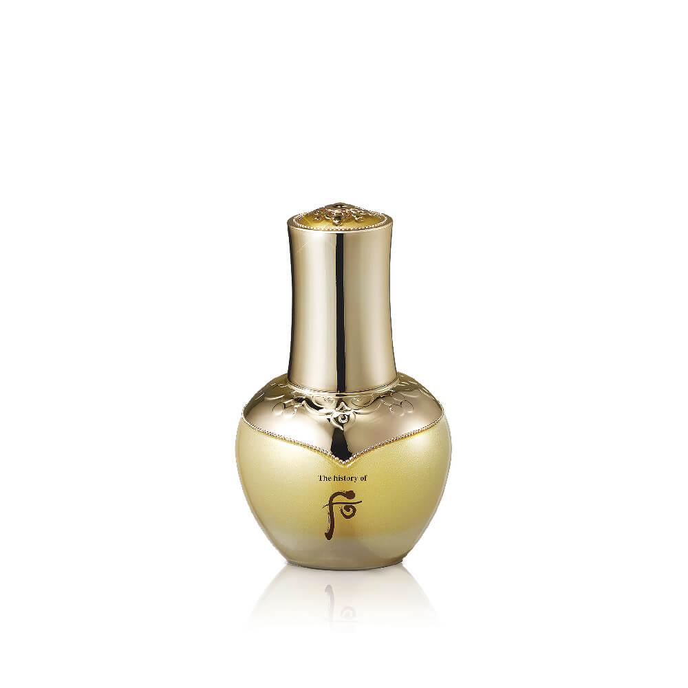 Thehistoryofwhoo Cheongidan Radiant Regenerating Gold Concentrate 40ml — gold dropper bottle with ornate packaging