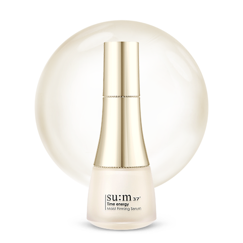 Su:M37 Time Energy Moist Firming Serum 50ml — sleek pump bottle with champagne label