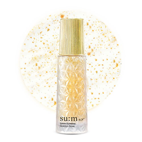 Su:M37 LosecSumma Golden Base 30ml — gold pearl makeup base in compact pump bottle