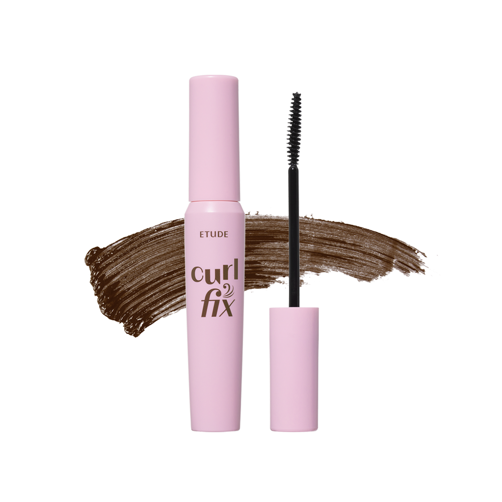 Etudehouse Curl Fix Mascara 8g Brown — brown-capped mascara wand tube upright