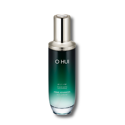 Ohui Prime Advancer Skin Softener 150ml — glass bottle with pale blue tinted cap