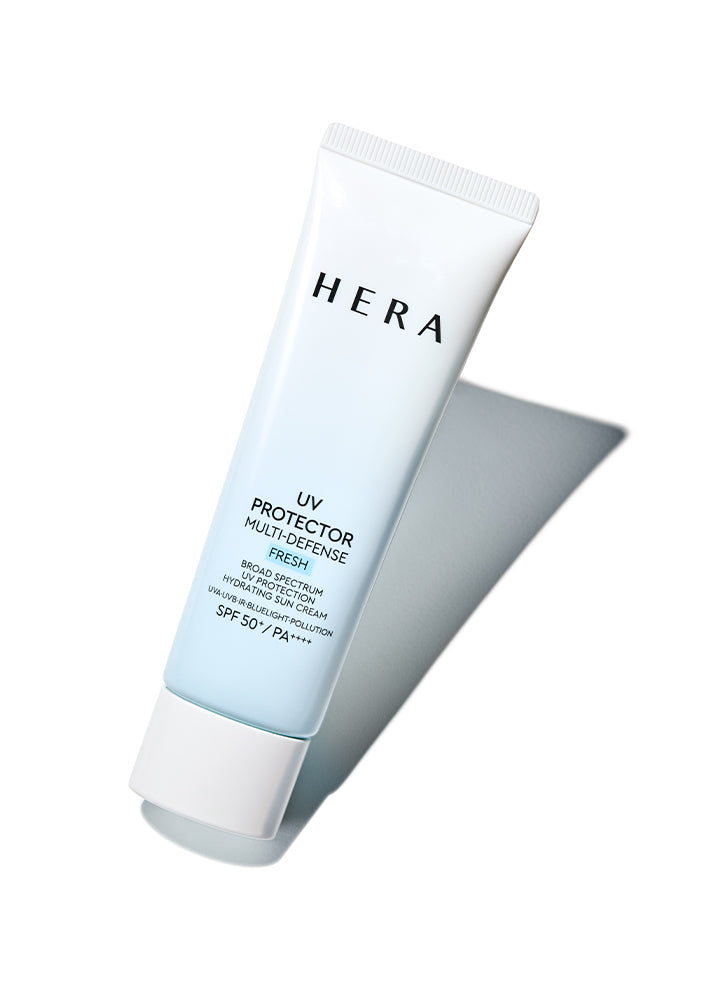 Hera UV Protector Multi-Defense Fresh 50ml — lightweight tube on bright clean background