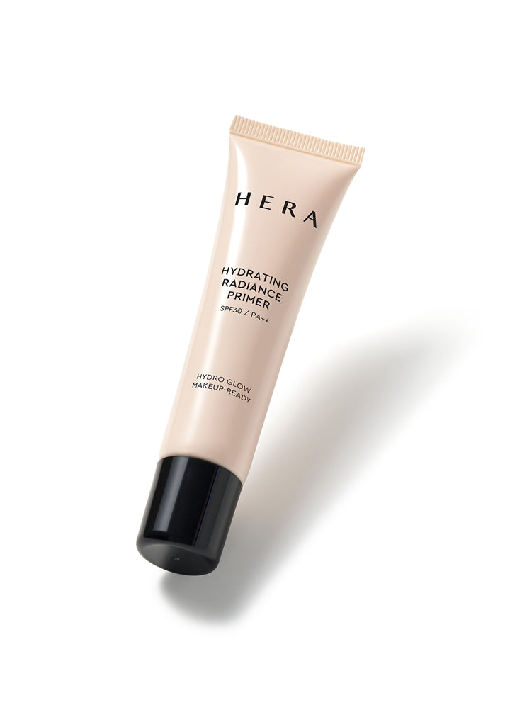 Hera Hydrating Radiance Primer 35ml — cream pump tube with pearlescent finish on white surface