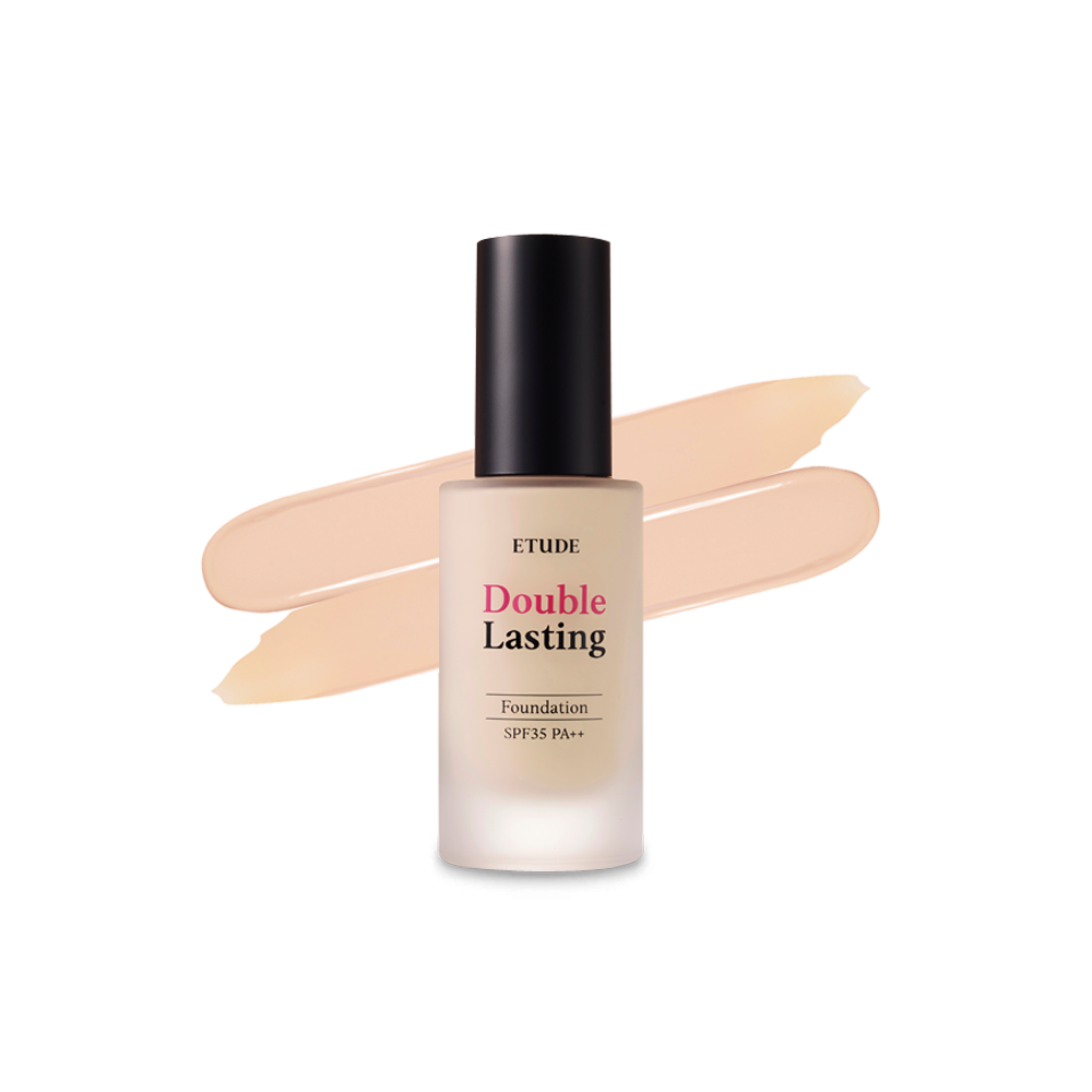 Etudehouse Double Lasting Foundation 30g Rosy Pure — glass bottle with pump dispenser