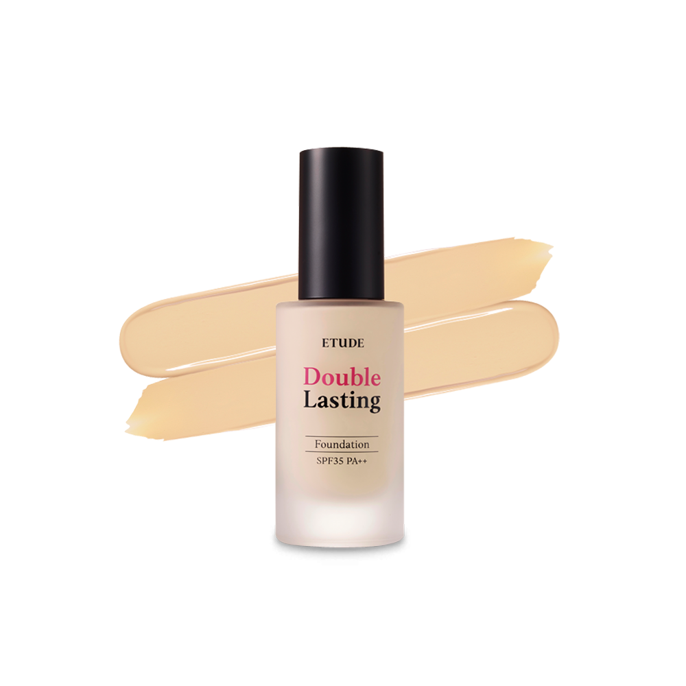 Etudehouse Double Lasting Foundation 30g Beige — glass pump bottle on white background