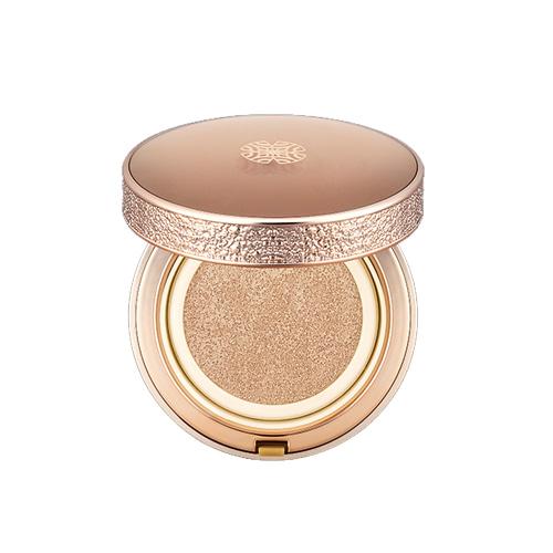 Ohui The First Geniture Ampoule Cover Cushion 15g Honey Beige — compact and puff on white