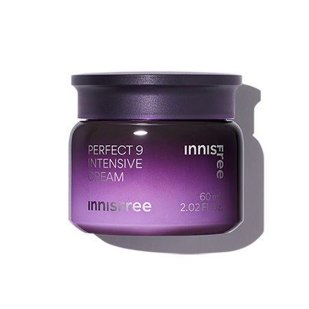 Innisfree Perfect 9 Intensive Cream 60ml — front of jar with gold lid on white background