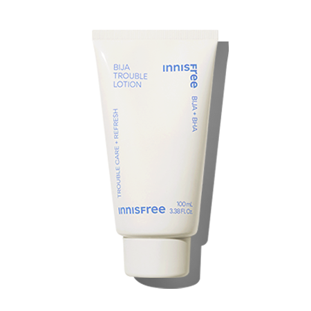 Innisfree Bija Trouble Lotion 100ml — slim bottle with pump dispenser, front view