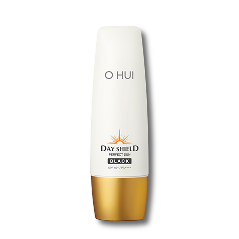 Ohui Day Shield Perfect Sun Black SPF50+ PA++++ 50ml — black tube on white background
