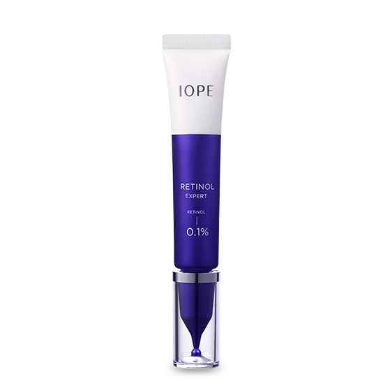 Iope Retinol Expert 0.1% Serum 30ml — pump bottle with sleek white and gold packaging