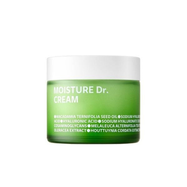 Isoi Moisture Dr. Cream 70ml — glass jar with white lid on cream background