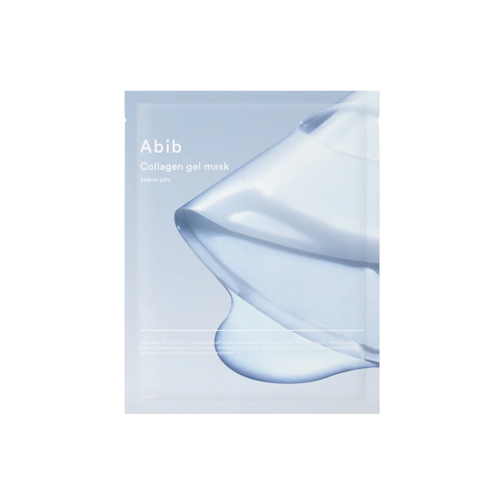Abib Collagen Gel Mask Sedum Jelly 35g — single gel mask pouch with green botanical label