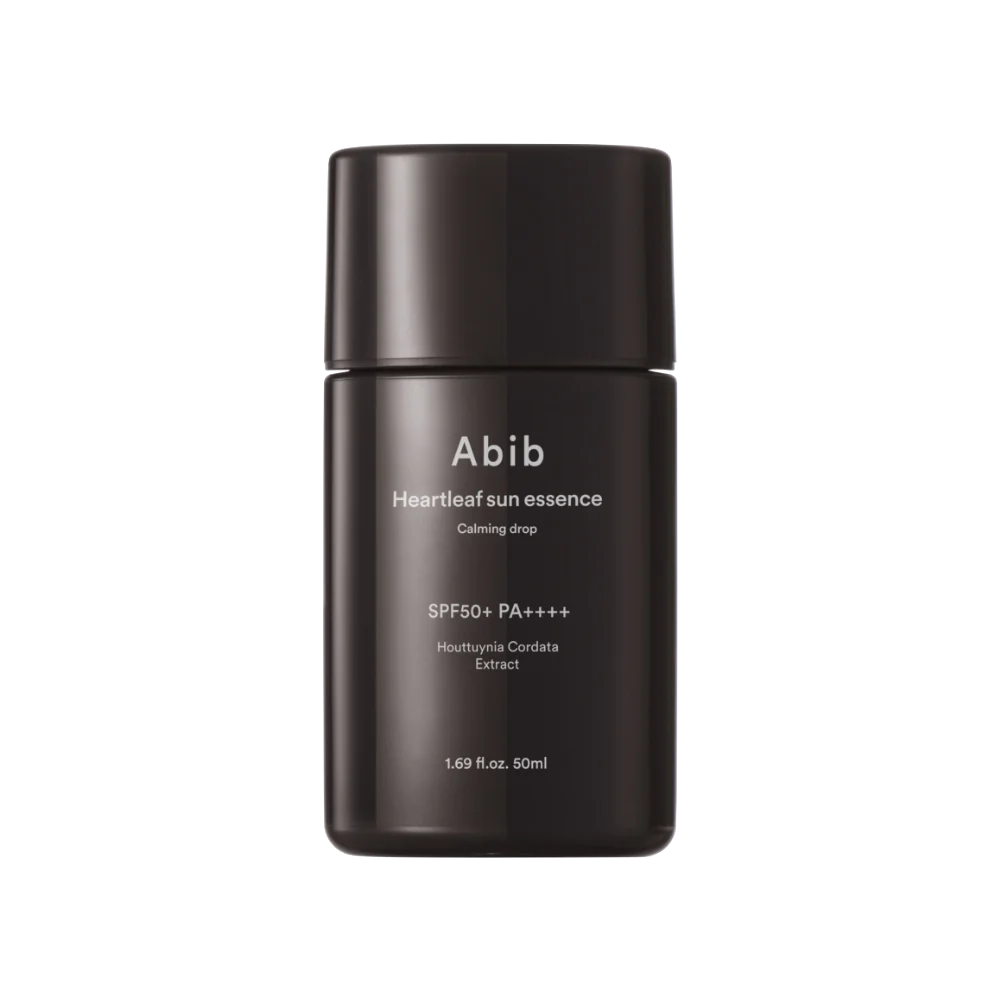 Abib Heartleaf Sun Essence Calming Drop 50ml — slim dropper tube on white background