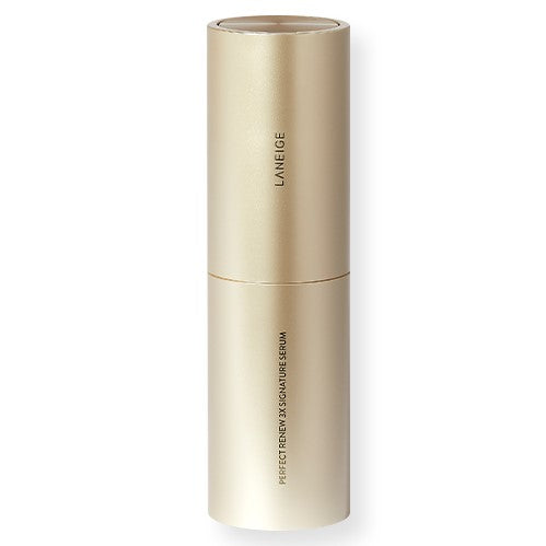 Laneige Perfect Renew 3X Signature Serum 40ml — tri-color airless pump bottle on white surface