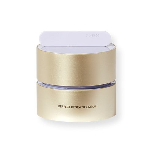 Laneige Perfect Renew 3X Cream 50ml — gold-lidded jar front view on white background