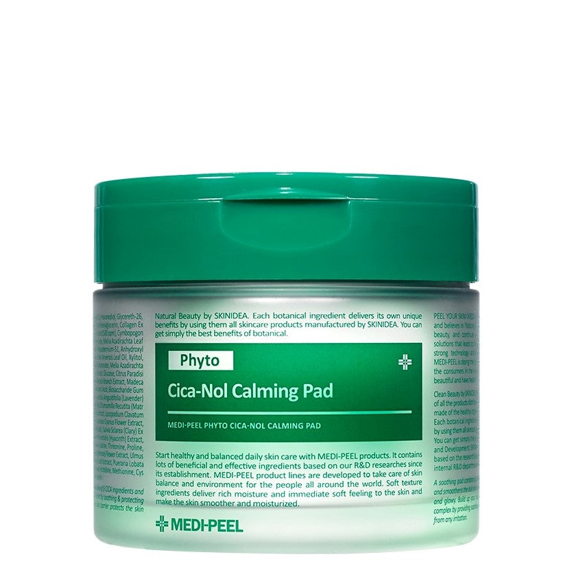 Medi-Peel Phyto Cica-Nol Calming Pad 70ea — round tub container with green label and stacked cotton pads