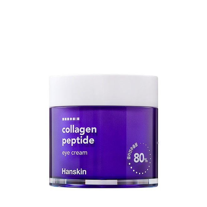 hanskin Collagen Peptide Eye Cream 80ml — large jar with gold lid on white background