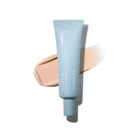 Innisfree No Sebum Blur Primer 25ml — mint green squeeze tube with white cap, front view