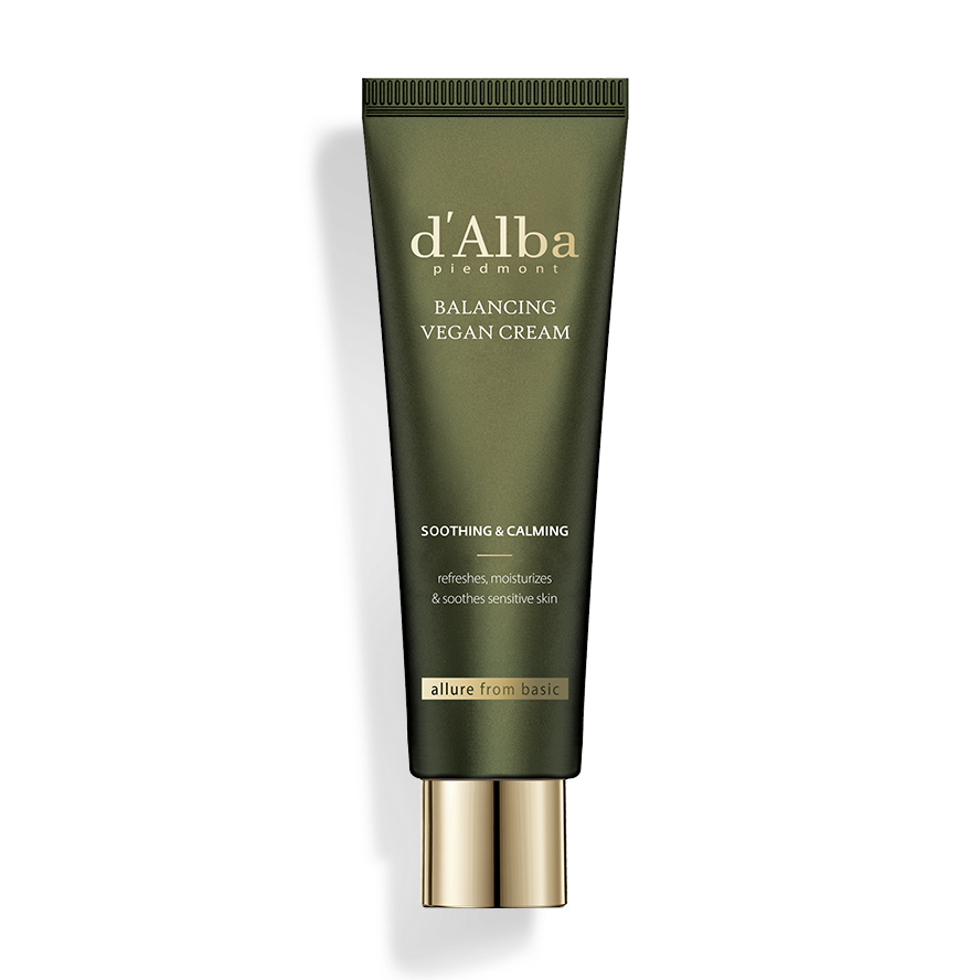 d'Alba Mild Skin Balancing Vegan Cream 55ml — jar with white lid, front view
