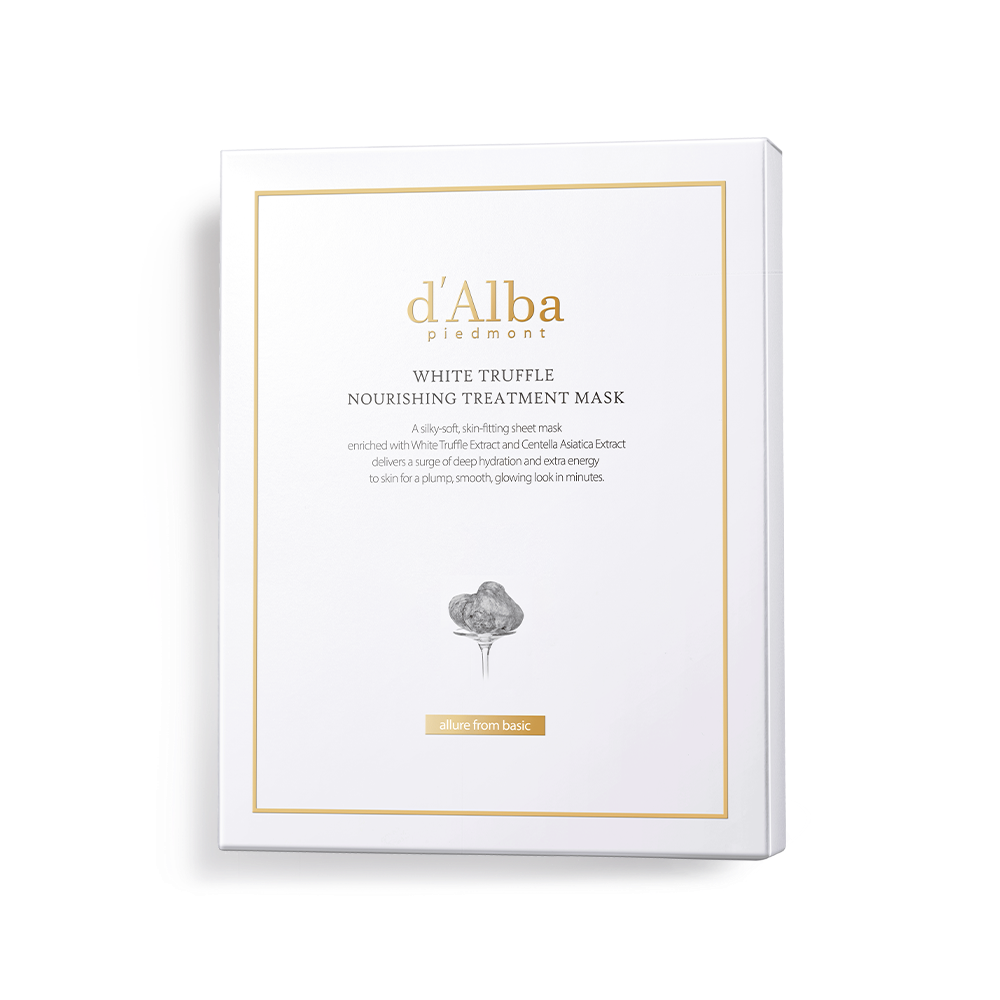 d'Alba White Truffle Nourishing Treatment Mask 5 pouches — flat sheet mask foil packaging