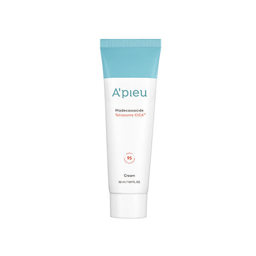 Apieu Madecassoside Tetrasome Cica Cream 50ml — round white tub with green centella label