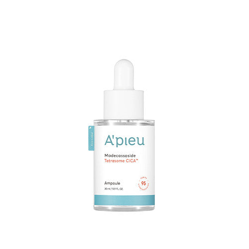 Apieu Madecassoside Tetrasome Cica Ampoule 50ml — glass dropper bottle with green cica label