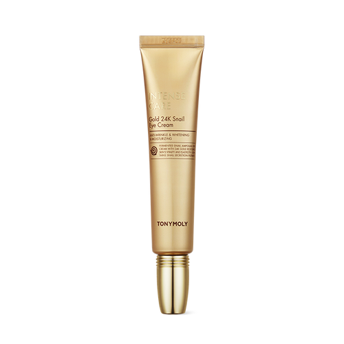 TONYMOLY Intense Care Gold24K Snail Eye Cream 30ml — gold jar with lid on white background